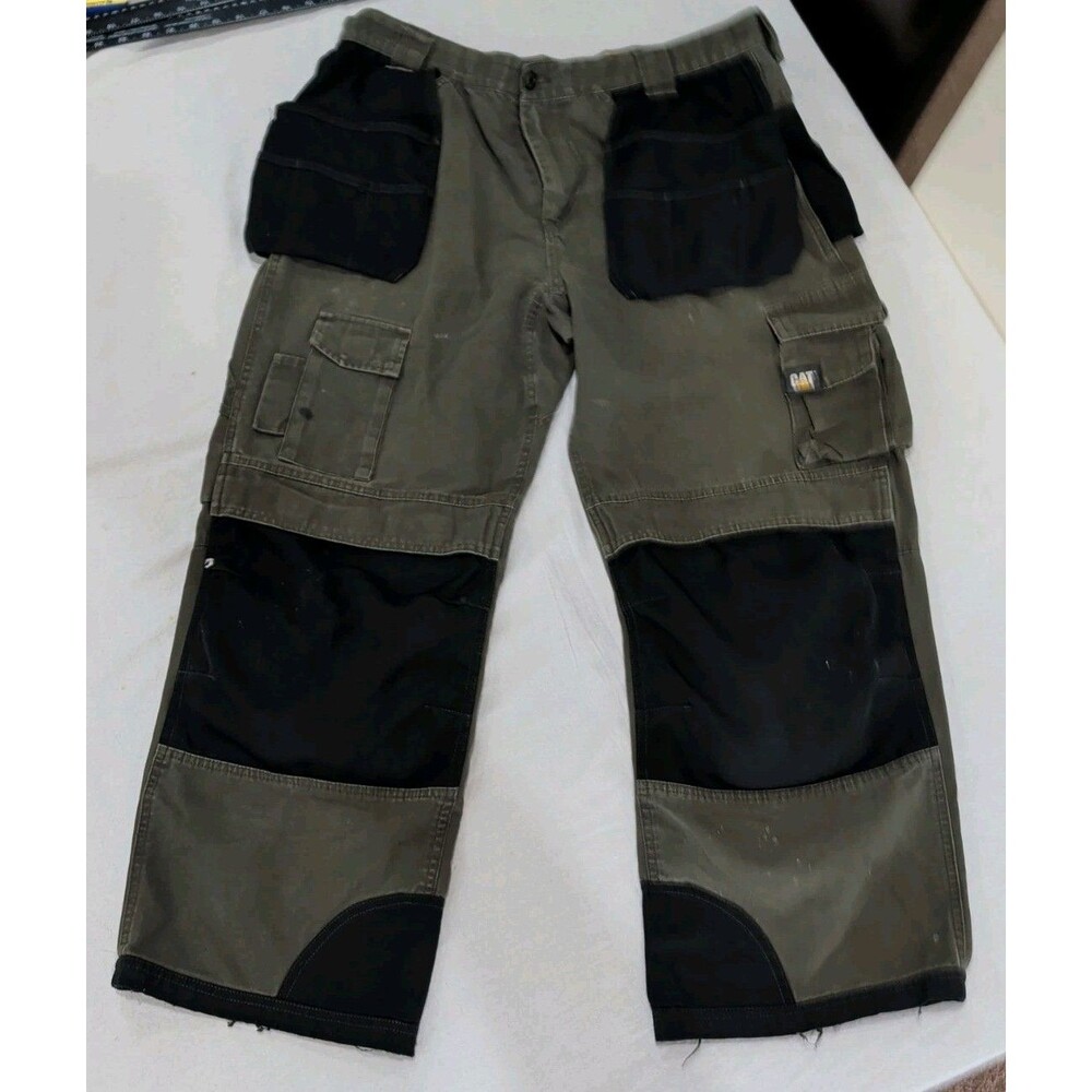 Caterpillar Work Pants CAT Trademark Holster CARGO Tool Pockets Pant C172 38x30